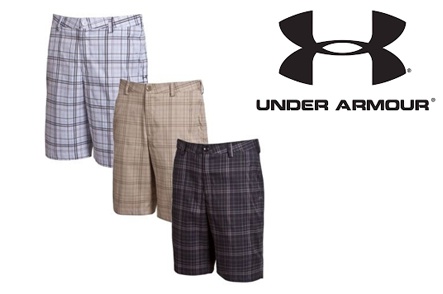 under armour plaid golf shorts